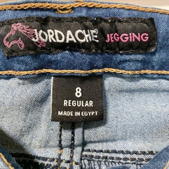 2/$15! Jordache Girls Regular Fit Blue Denim Stretch Skinny Jeggings 8 Medium - Picture 11 of 13